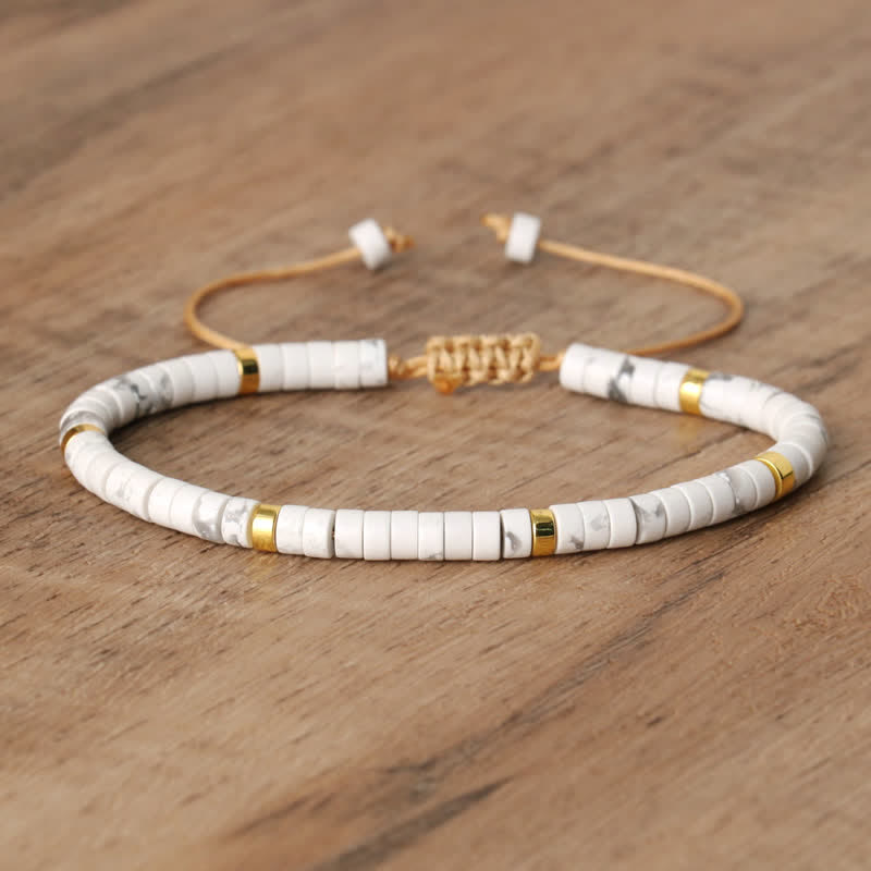 Kalsten | Braided bracelet with 2.4 mm natural stone rollers – Seraphina