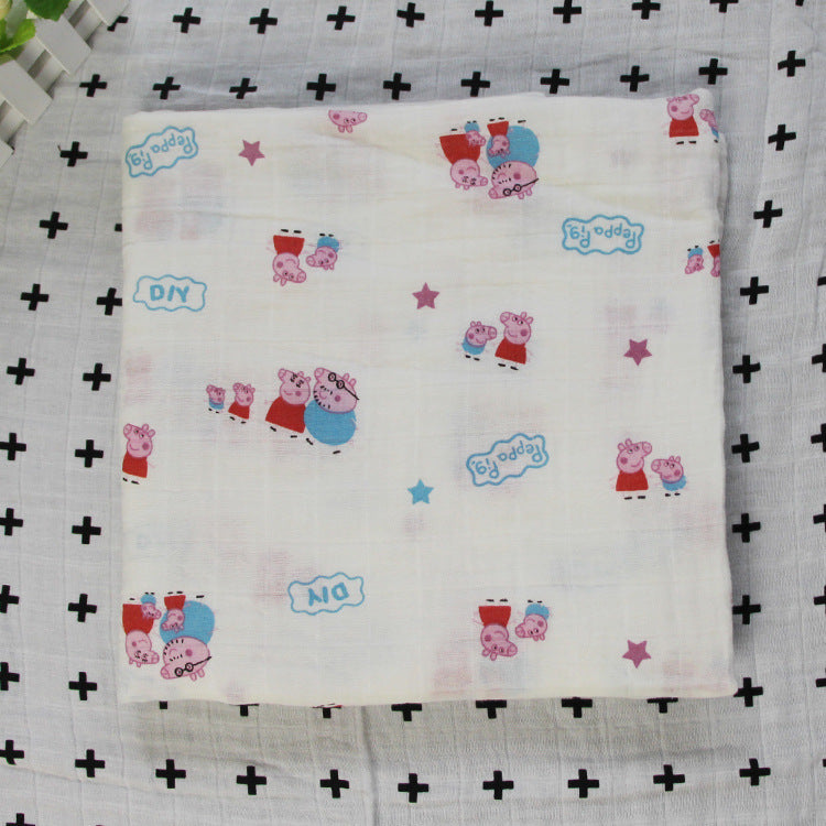 Cotton Muslin Baby Blanket with Heart Pattern kalsten