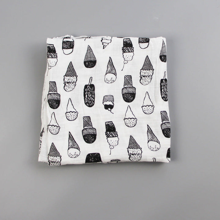 Cotton Muslin Baby Blanket with Heart Pattern kalsten