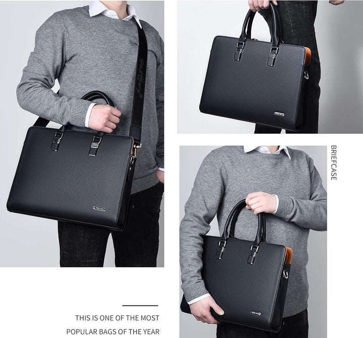 Genuine Leather Multi-Compartment Business Briefcase for Professionals | Kalsten