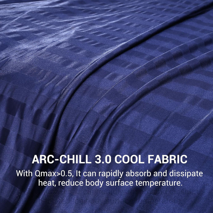 Cooling Blanket – Q-Max > 0.5, Striped & Breathable for Hot Sleepers of Navy Blue | Kalsten