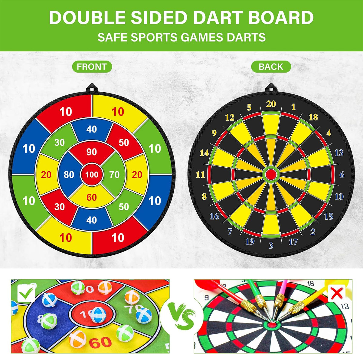 Large double-sided Dartboard for children – Play, Learn, and Relax
