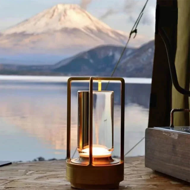 Table Lamp Crystal Glass Rechargeable Light | Kalsten