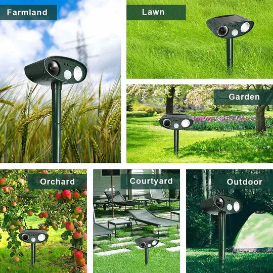 Kalsten | Ultrasonic Deer Repeller - Pack Of 4 Solar Powered - Get Rid of Deer in 48 Hours