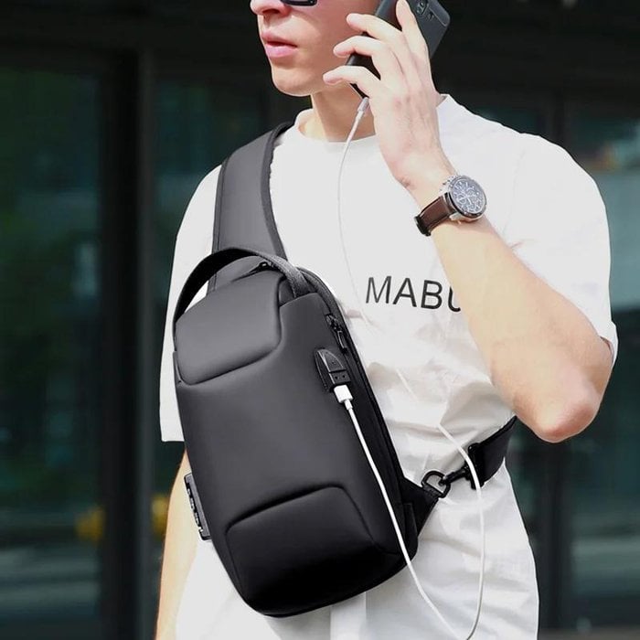 Kalsten | Anti-Theft Crossbody Bag | Landy Carry Without Worry | Waterproof Oxford | USB Charging Port | Unisex Travel Pack