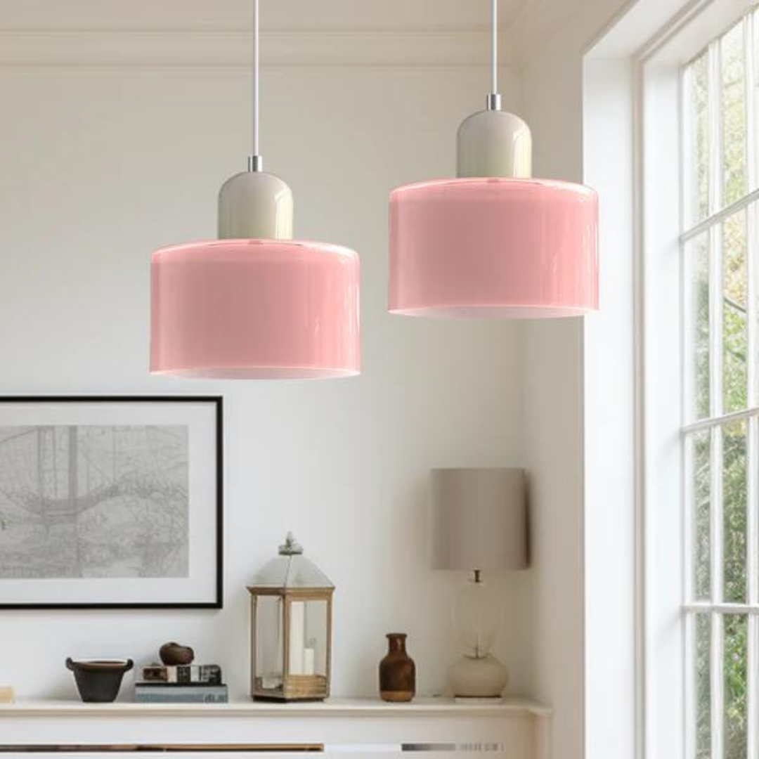 Glass pendant light – Elegant cylindrical pendant light for cozy living spaces | Kalsten