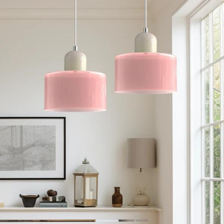 Glass pendant light – Elegant cylindrical pendant light for cozy living spaces | Kalsten
