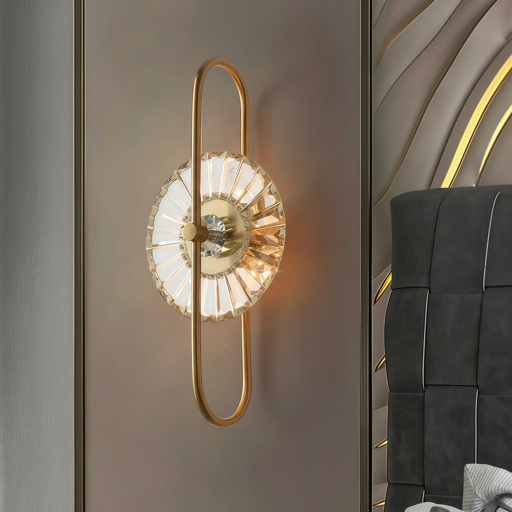 LED Wall Sconce – Art Deco Crystal Gold Iron E14 (25x63cm) | Kalsten