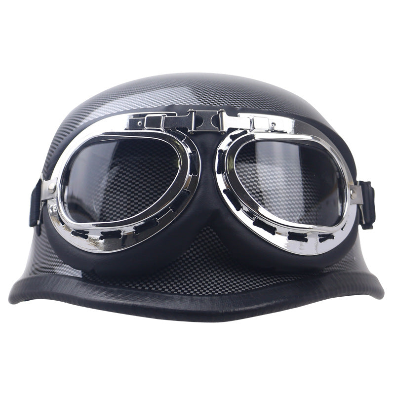 Classic Carbon Fiber Motorcycle Helmet with Goggles Kalsten