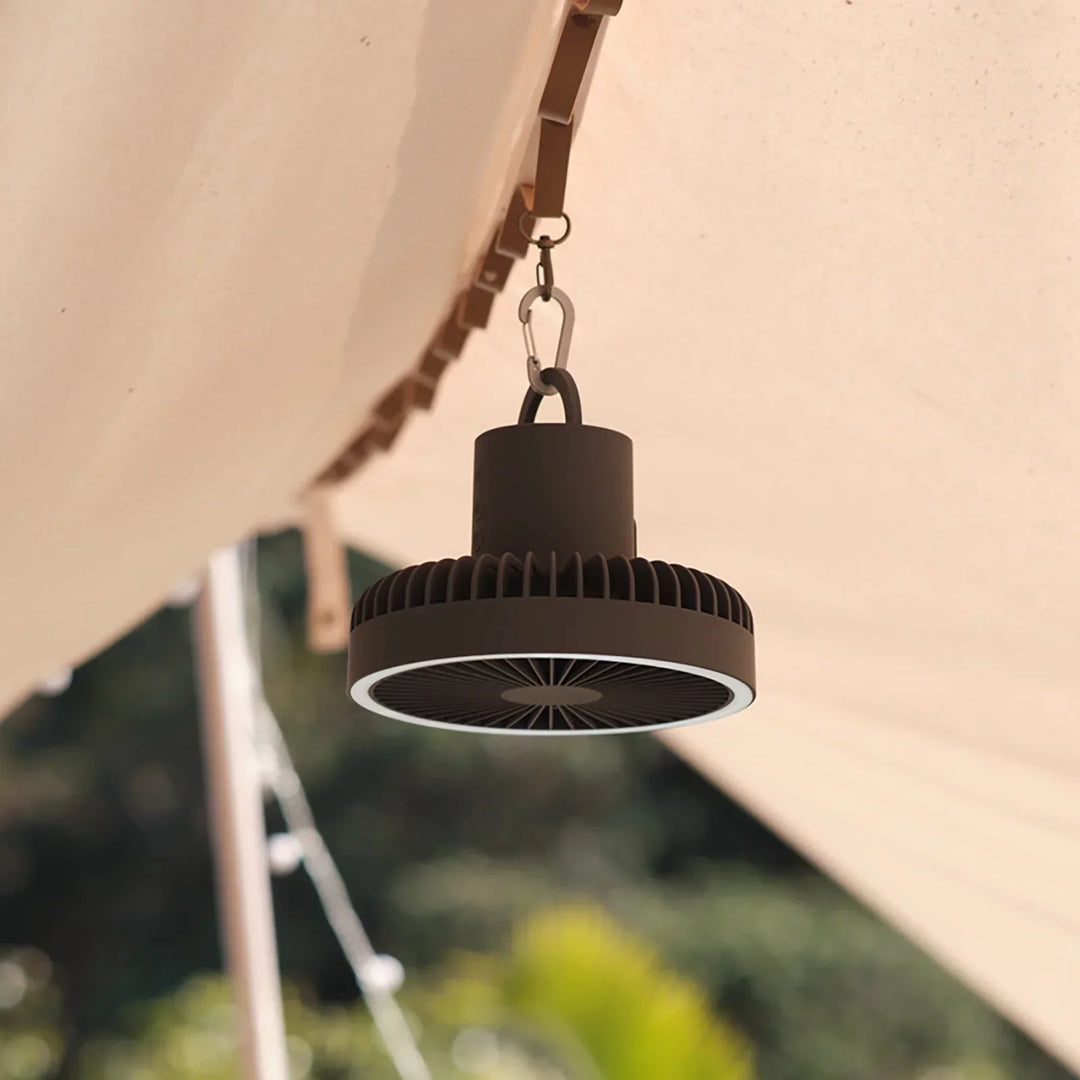 Rechargeable 10,000mAh Camping Fan with LED Lighting and Power Bank | Kalsten