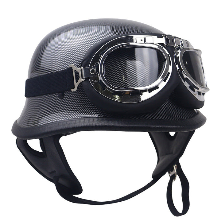 Classic Carbon Fiber Motorcycle Helmet with Goggles Kalsten