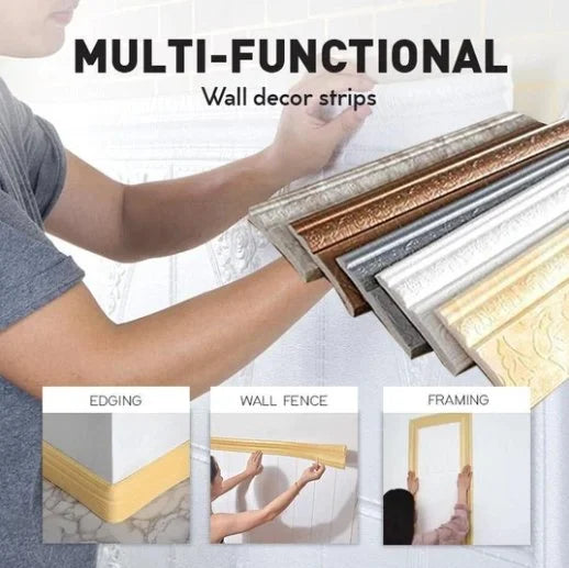 3D-wall trim - self-adhesive, environmentally protective 3D-wall trim with environmental protection