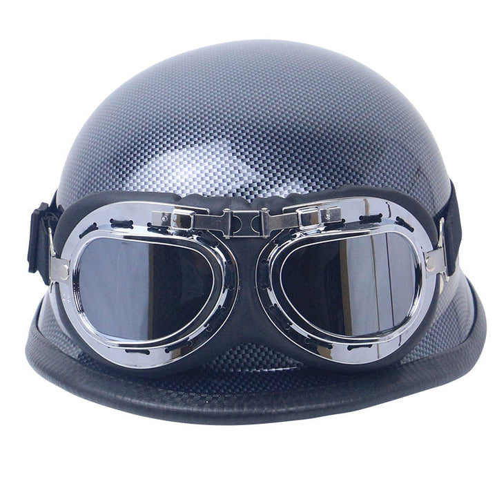Retro Motorcycle Helmet with Goggles Kalsten