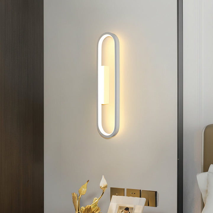 LED Wall Sconce Light – Oval Minimalist Aluminum Silicone (40cm / 15.7in) | Kalsten