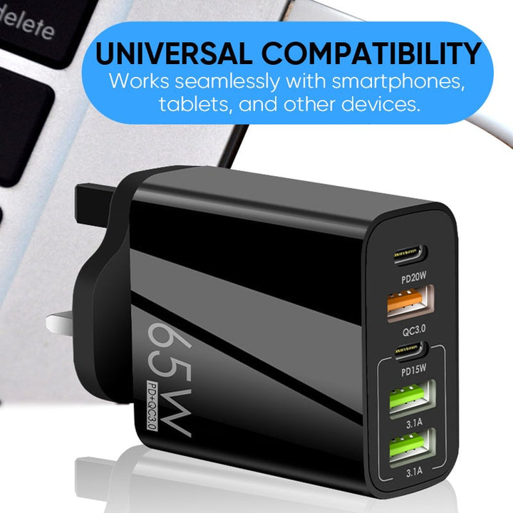 Kalsten | Multi Port Adaptor 65W Fast Charger - US Standard