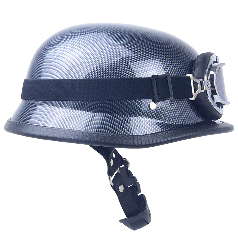 Retro Motorcycle Helmet with Goggles Kalsten