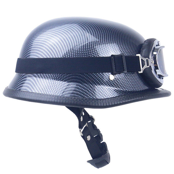 Retro Motorcycle Helmet with Goggles Kalsten