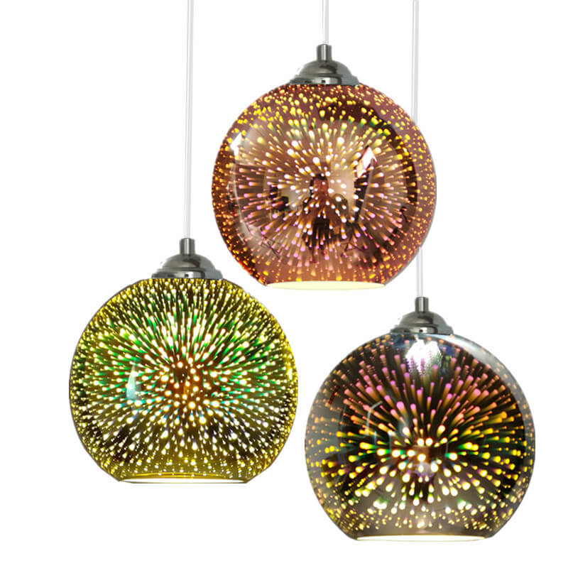 Kalsten | Modern creative 3D colorful firework glass 1-light dome pendant lamp