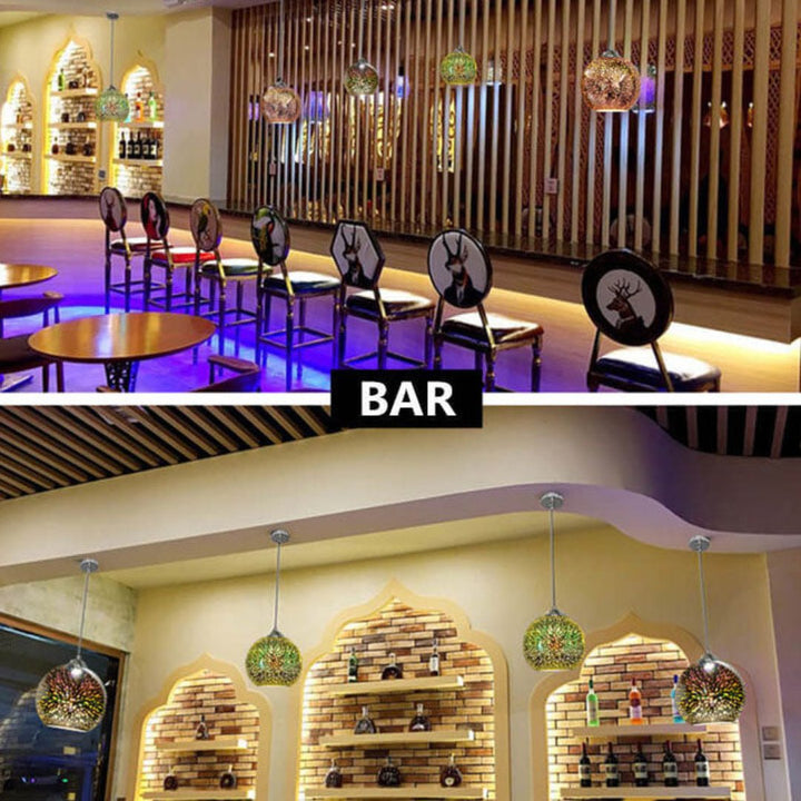 Kalsten | Modern creative 3D colorful firework glass 1-light dome pendant lamp
