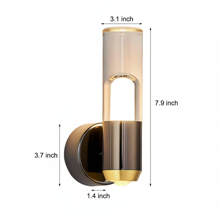 Dimmable Acrylic LED Wall Sconce Modern Strip Gold Black 3-Color | Kalsten
