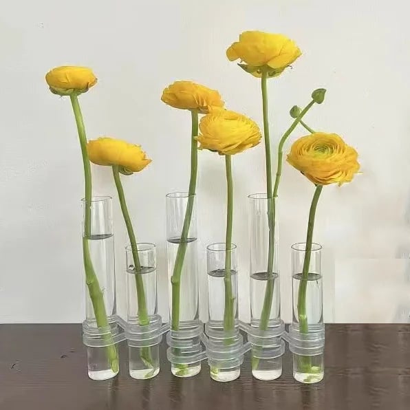 Noxord | Flexible Flower Vases with Hinges | Modern Glass Tube Vase