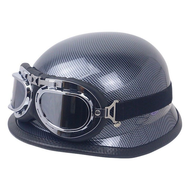 Retro Motorcycle Helmet with Goggles Kalsten