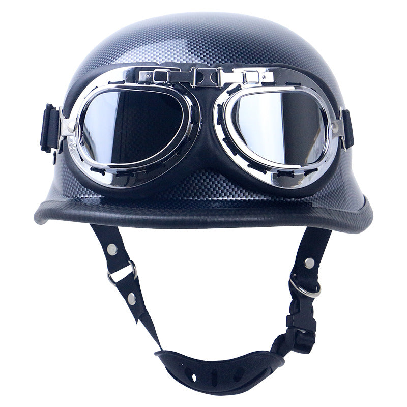 Retro Motorcycle Helmet with Goggles Kalsten