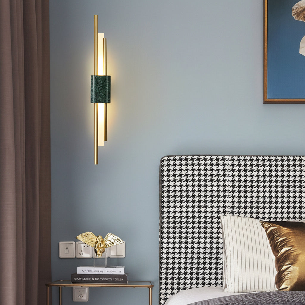 Marble LED Wall Sconce Vertical Strip Gold Finish 50-60cm / 20-24in Postmodern Hallway Light | Kalsten