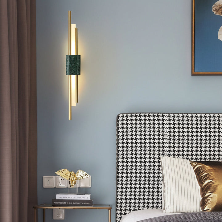 Marble LED Wall Sconce Vertical Strip Gold Finish 50-60cm / 20-24in Postmodern Hallway Light | Kalsten