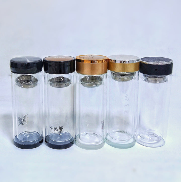 Women High-Quality Tea Glass Bottle with Integrated Stainless Steel Strainer Kalsten