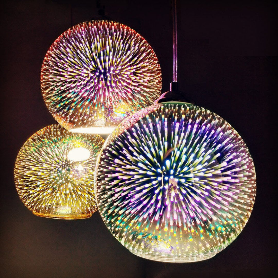 Kalsten | Modern creative 3D colorful firework glass 1-light dome pendant lamp