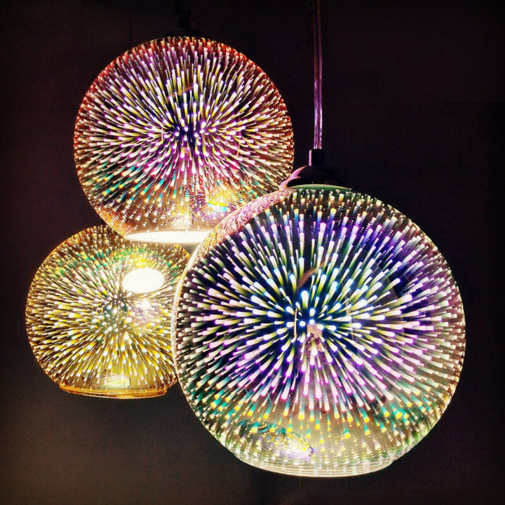 Kalsten | Modern creative 3D colorful firework glass 1-light dome pendant lamp