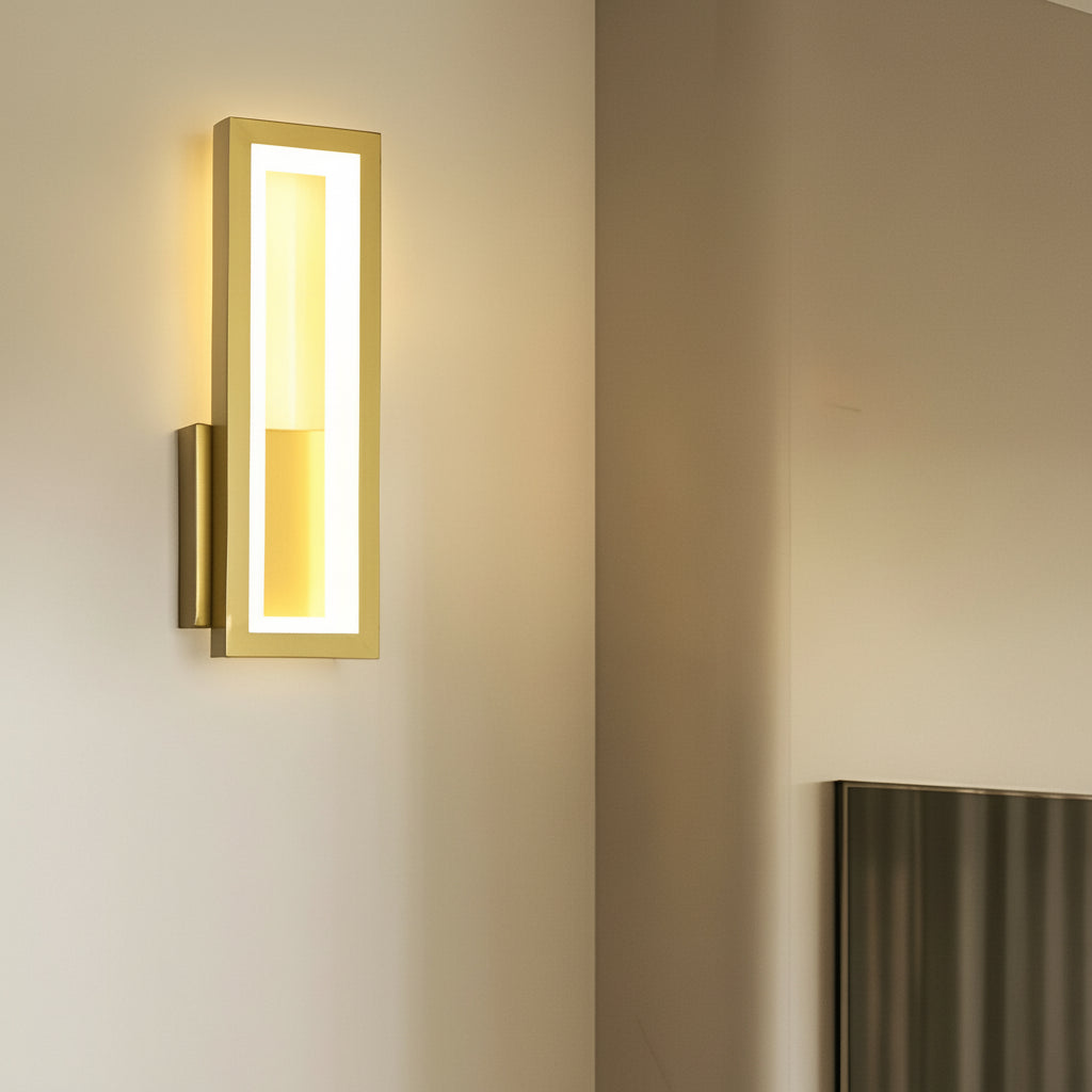 Modern Linear LED Wall Sconce – Minimalist Iron & Acrylic Rectangular Wall Light | Kalsten