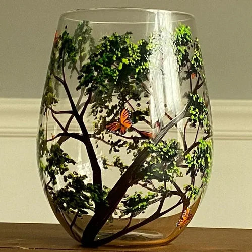Four Seasons Hand-Painted Wine Glass
