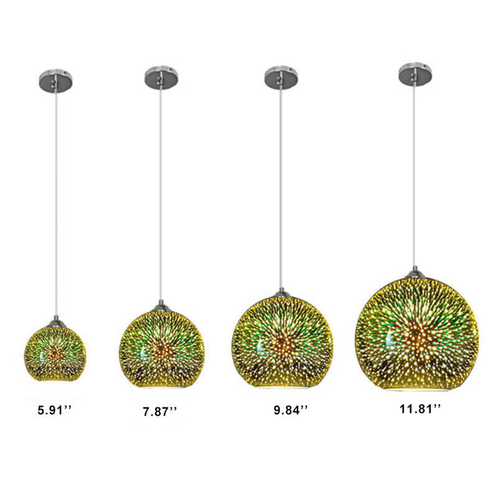 Kalsten | Modern creative 3D colorful firework glass 1-light dome pendant lamp