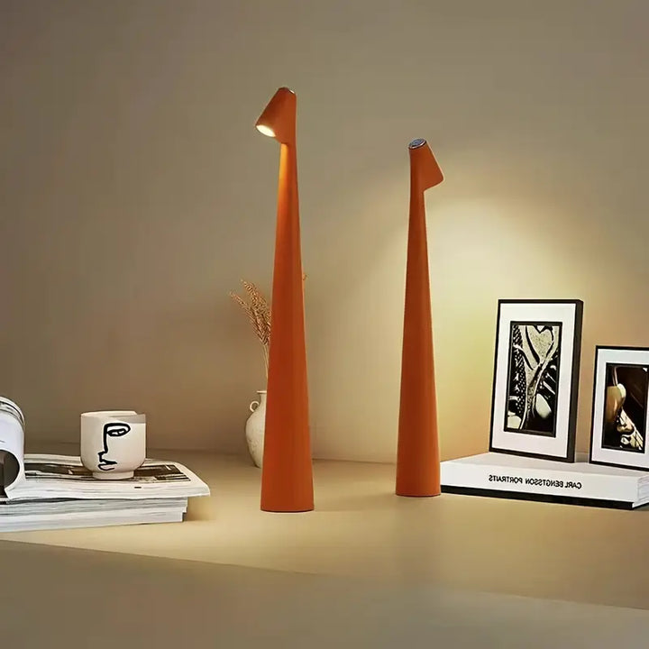 Table Lamp Modern Red Metal LED Light | Kalsten