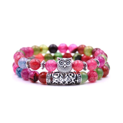 Skanto | Owl Charm Natural Stone Bracelet