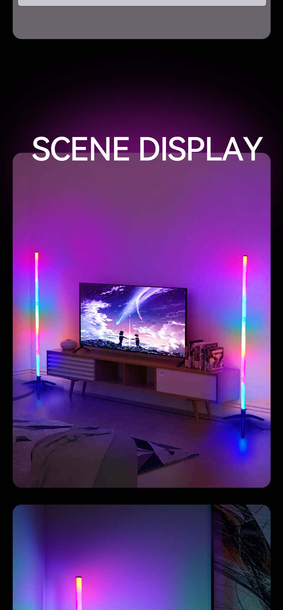 LED Corner Ambience Light Split Floor Bedroom Decoration RGB Remote Control Floor Lamp | Kalsten