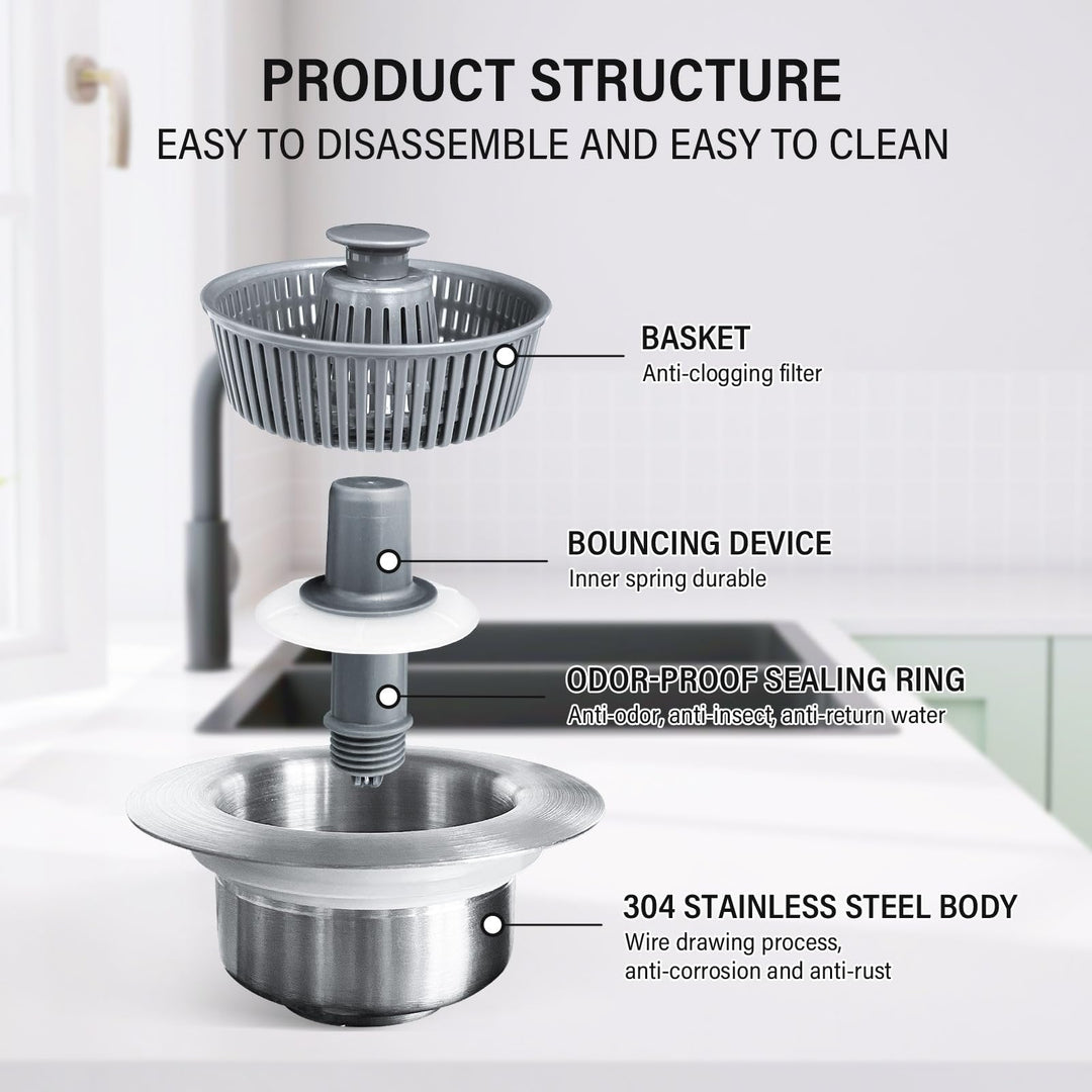 Kalsten | New Upgraded Sink Bounce Core Drain Strainer