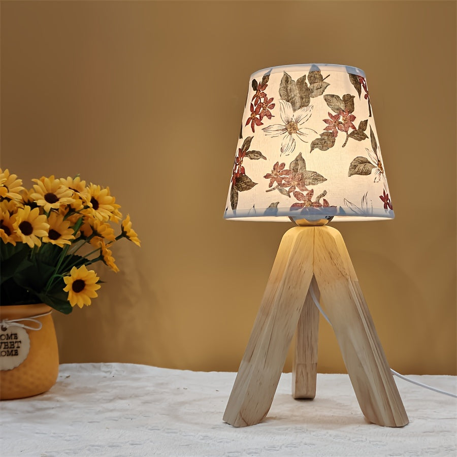 FloralGlow Lamp - Elegant LED Table Lamp with Wood Kalsten