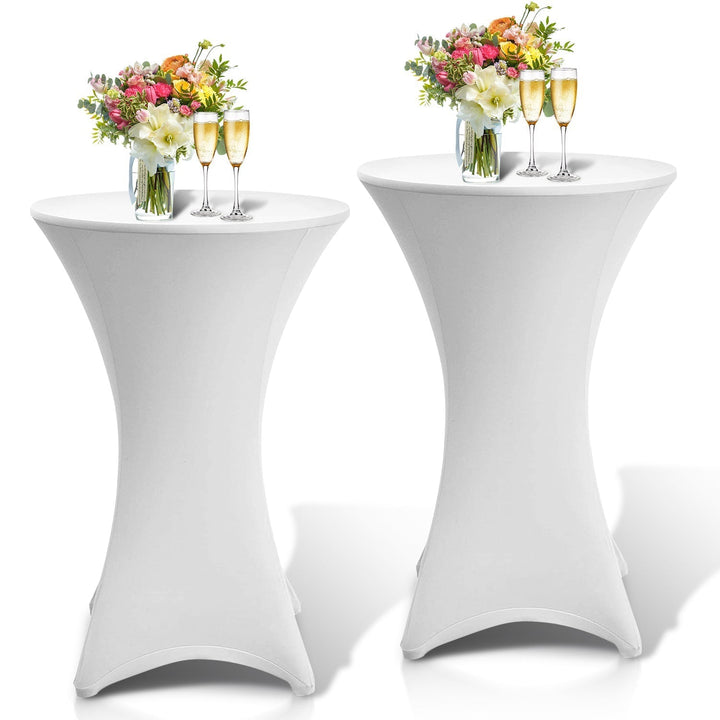 Stretch Table Cover Round Bar Table Cover White | Kalsten