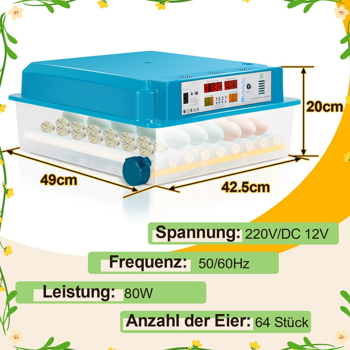 Brutautomat Fully Automatic Incubator for Chickens 64 Eggs | Kalsten