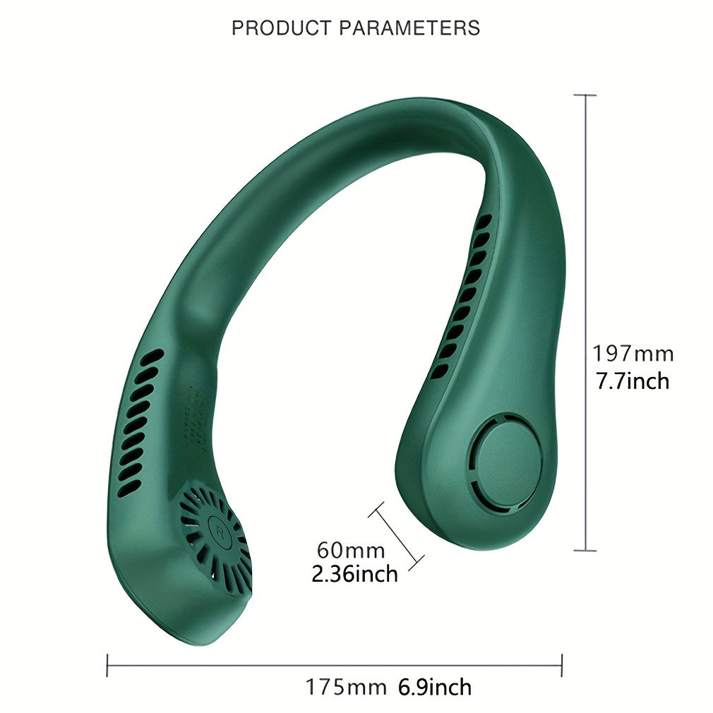 1pc Portable Neck Fan Electric Wireless Fan Rechargeable USB Mini Fan Bladeless Personal Fan Hanging Neck Cooler For Outdoor Sports | Kalsten
