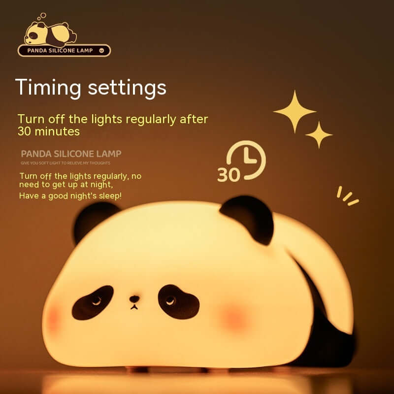 Panda Night Lights For Kids Cute Animal Silicone Timing Rechargeable Lamp Cartoon Panda Bedroom Decoration Kids Boys Girls Gift | Kalsten