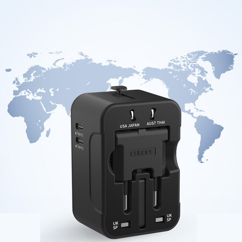 Universal travel adapter with dual USB ports | Kalsten
