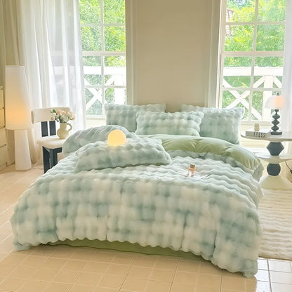 Cozy Plush Bedding Set – Warm and soft for Autumn & Winter | Reversible design in rabbit fur & milk velour | Karnz