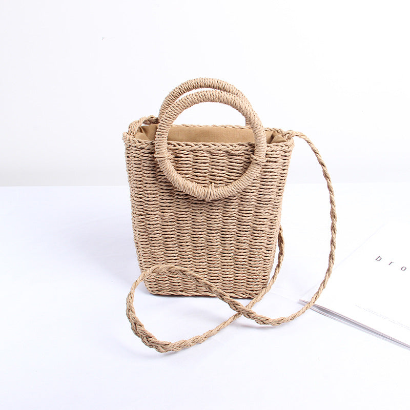 Handmade wicker bag with round handles Kalsten