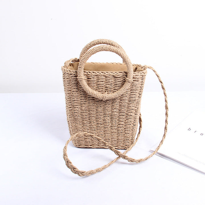 Handmade wicker bag with round handles Kalsten