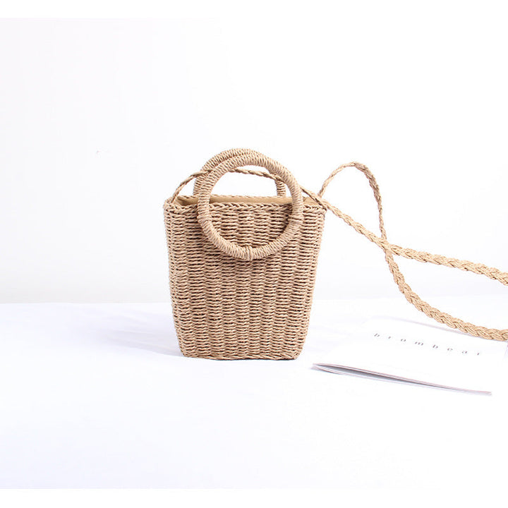 Handmade wicker bag with round handles Kalsten