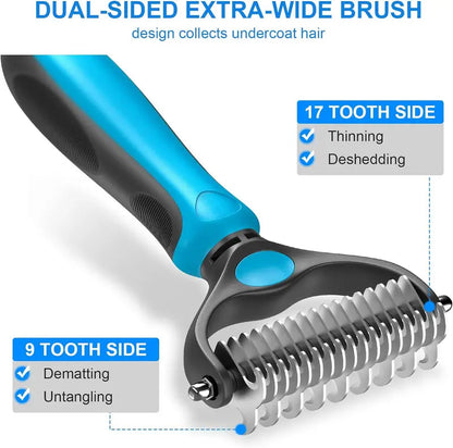 Double-Sided Pet Grooming Brush - End Pet Hair Chaos & Enjoy Quiet, Cozy Cuddle Sessions | Skanto